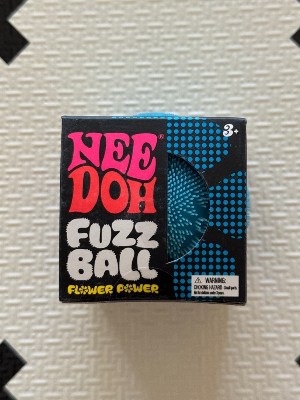 Blue NeeDoh Fuzz Ball Flower Power Squishy Tot - NIB Sealed